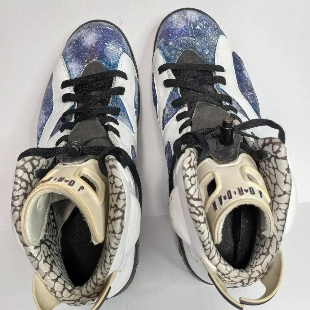 Air‎ Jordan 6 Retro Premium Motorsports Hand-Painted Sneakers White Size 12